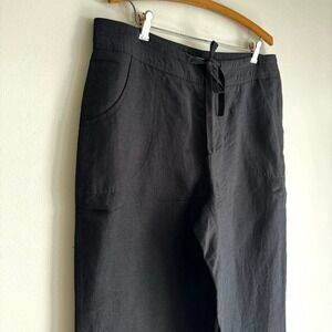 Coldwater Creek Linen black wide leg pants | women’s sz 14 | soft comfort staple